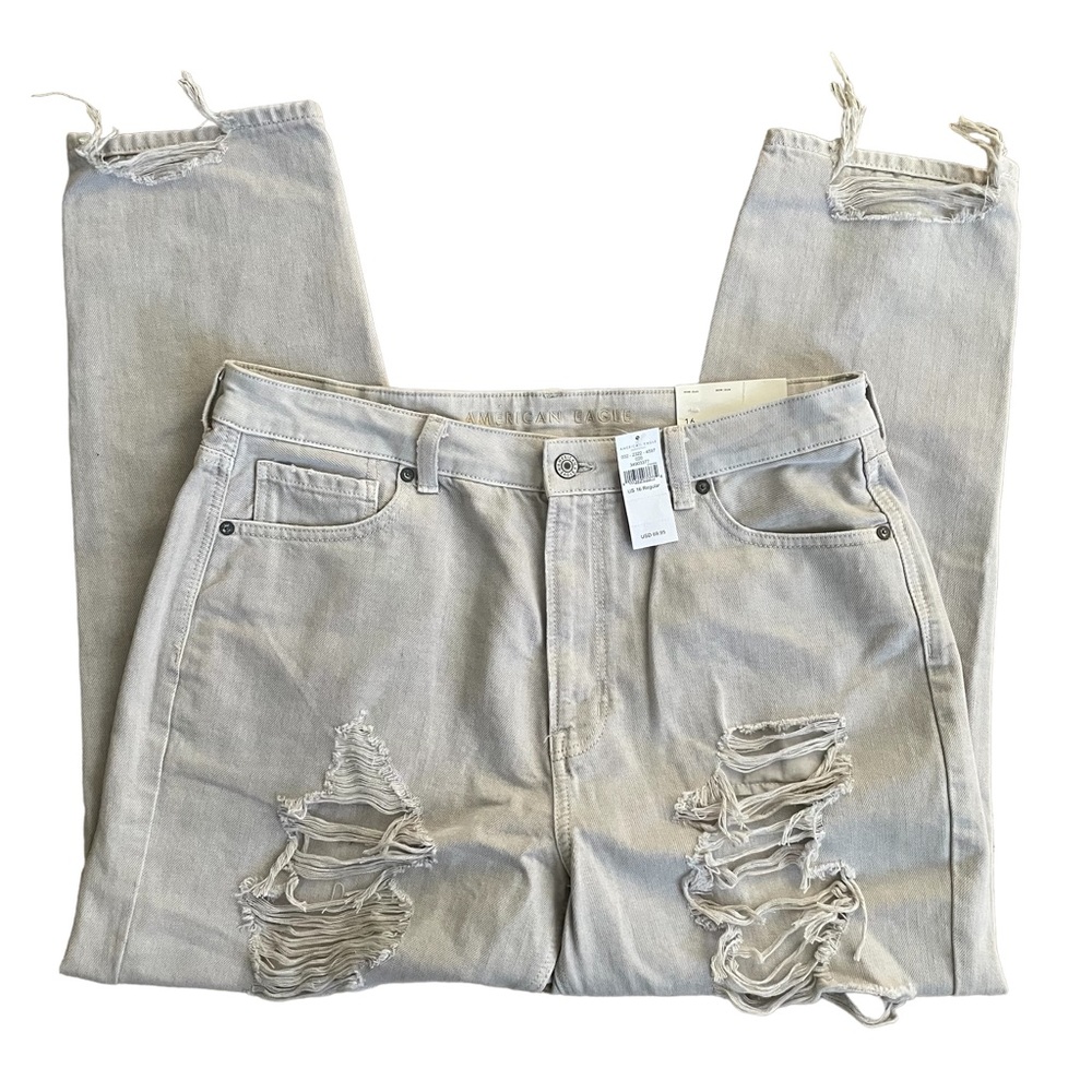 American Eagle High Rise Ripped Mom Jeans NWT